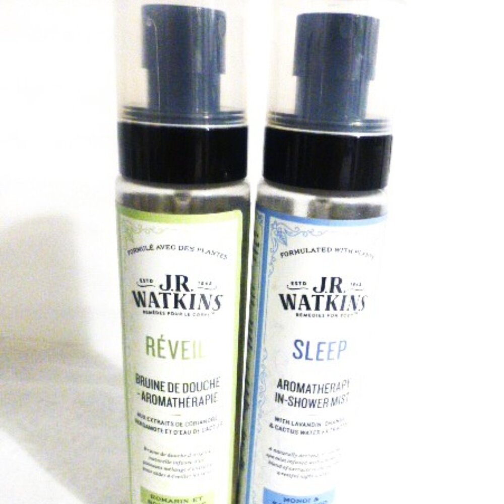 2x LOT Jr. Watkins AWAKEN Shower Mist & Jr. Watkins Sleep Shower Mist Aroma